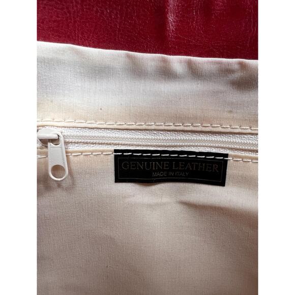 Vintage Vera Pelle Red Leather Handbag – Made in Italy - Picture 8 of 10